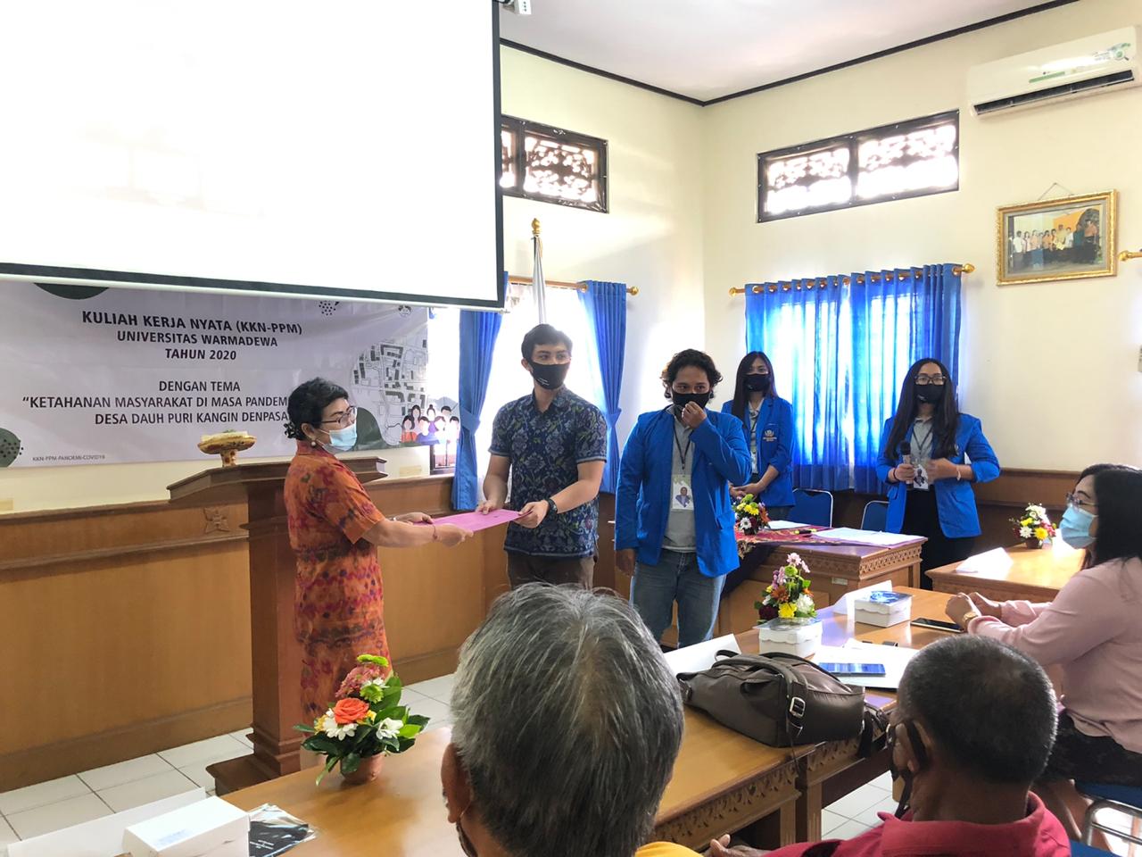 PEMBUKAAN KULIAH KERJA NYATA (KKN-PPM) UNIVERSIITAS WARMADEWA TAHUN 2020 DI DESA DAUH PURI KANGIN